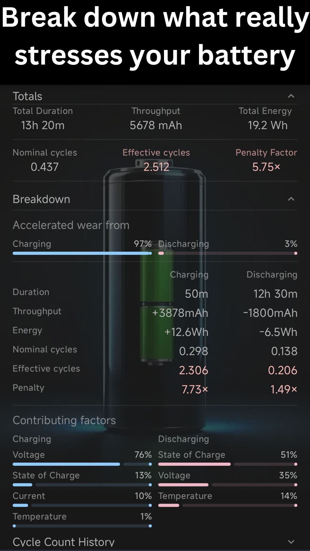 Battery Guardian - Battery Stressors Breakdown