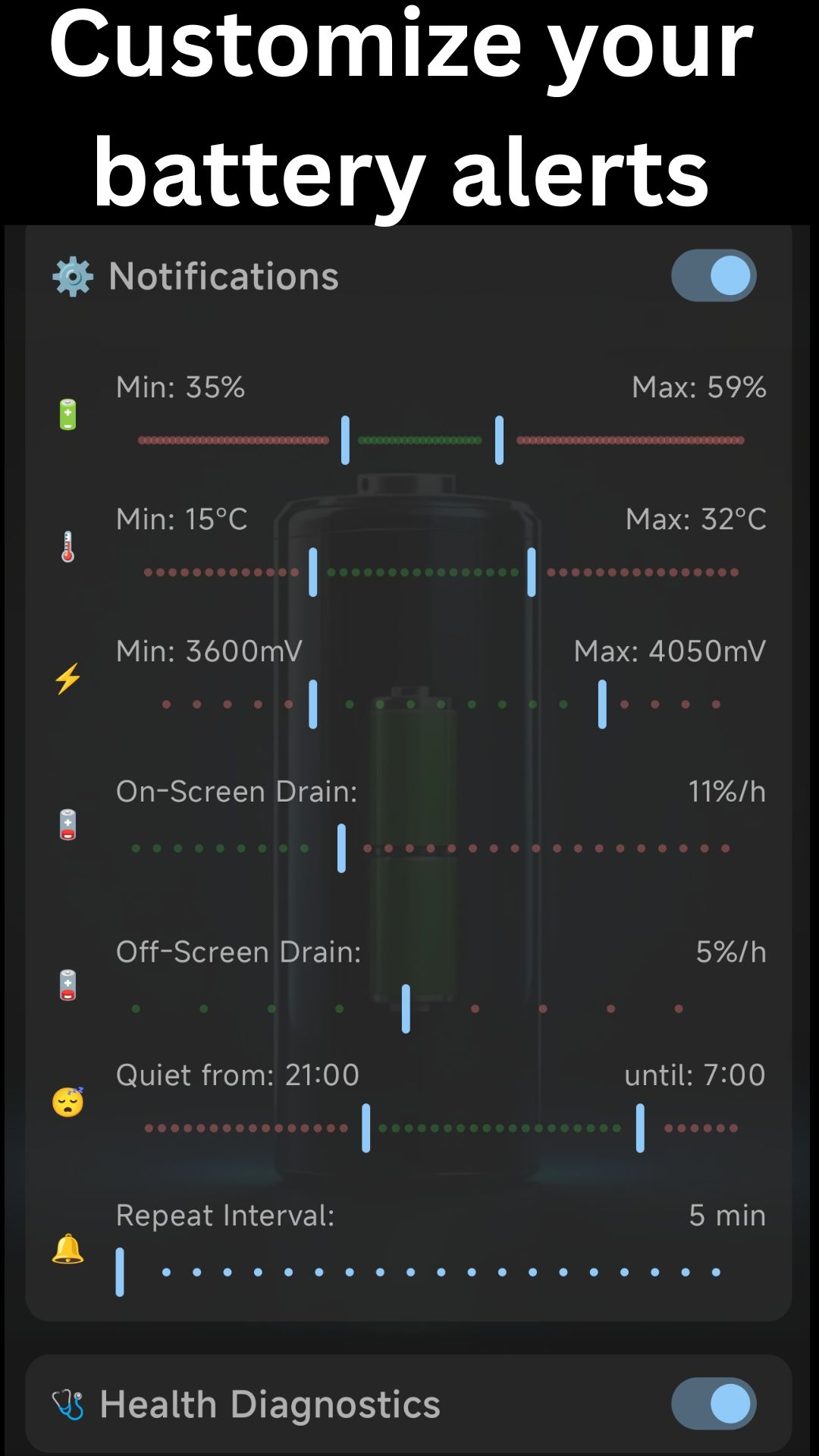 Battery Guardian - Notification settings